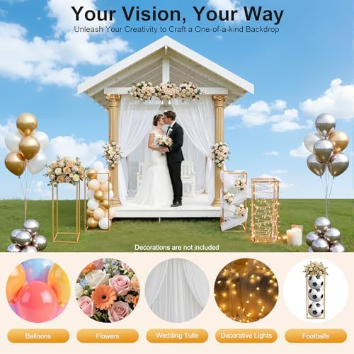 16 Pcs Flower Gold Vase, Wedding Metal Column Flower Stand Set, 23.6in Centerpiece Table Decoration Pillar, alternate view 7