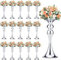 16 Pcs Silver Metal Flower Vase, 12.6 Inch Wedding Table Centerpiece in Silver