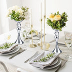 16 Pcs Silver Metal Flower Vase, 12.6 Inch Wedding Table Centerpiece in Silver, alternate view 2