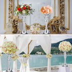 16 Pcs Silver Metal Flower Vase, 12.6 Inch Wedding Table Centerpiece in Silver, alternate view 4