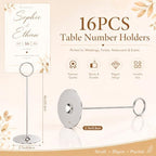 16 Pieces Table Card Holder 8 inches Silver Place Steel Card holders for Photos, Food Signs, Memo Notes, alternate view 3