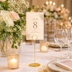 16 Pieces Table Card Holder 8 inches Table Number Holders Place Steel Card Holders for Photos, Food Signs, Memo, alternate