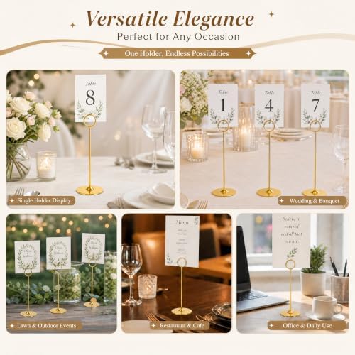 16 Pieces Table Card Holder 8 inches Table Number Holders Place Steel Card Holders for Photos, Food Signs, Memo, alternate