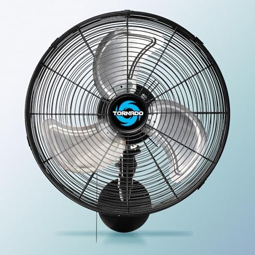 16" Pro Series Oscillating Wall Mount Fan - High Velocity Heavy Duty Metal Fan for Industrial, Commercial &