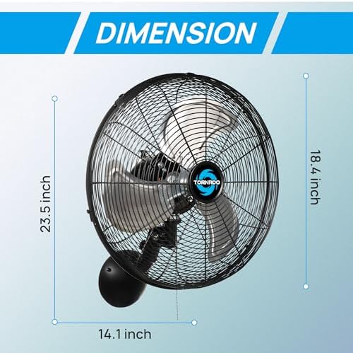 16" Pro Series Oscillating Wall Mount Fan - High Velocity Heavy Duty Metal Fan for Industrial, Commercial &, alternate view 2