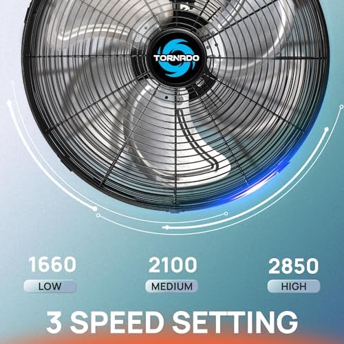16" Pro Series Oscillating Wall Mount Fan - High Velocity Heavy Duty Metal Fan for Industrial, Commercial &, alternate view 3