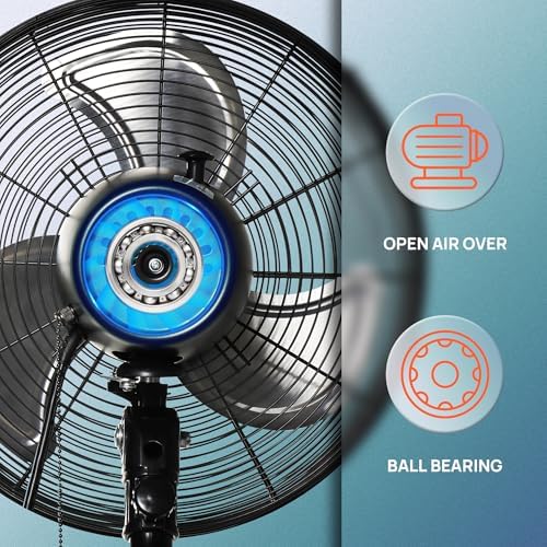 16" Pro Series Oscillating Wall Mount Fan - High Velocity Heavy Duty Metal Fan for Industrial, Commercial &, alternate view 5