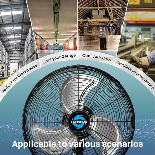 16" Pro Series Oscillating Wall Mount Fan - High Velocity Heavy Duty Metal Fan for Industrial, Commercial &, alternate view 7