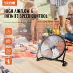 16'' Rechargeable Floor Fan, Portable Quiet Personal Fan for Home or Office, 360 Degree Manual Pivoting Head, alternate view