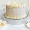 16" Silver Round Metal Pedestal Cake Stand with Rhinestones, Cupcake Holder for Wedding Reception & Events in