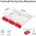 16" x 11" Large White Serving Trays, 4-Pack Reusable Plastic Platters for Cookies, Appetizers, Charcuterie, alternate view 3