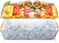 16" x 9'' Chilled Serving Tray for Parties, 1 Set, Gold in 16 x 9.45 inches in Gold
