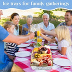 16" x 9'' Chilled Serving Tray for Parties, 1 Set, Gold in 16 x 9.45 inches in Gold, alternate view 2