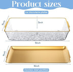 16" x 9'' Chilled Serving Tray for Parties, 3 Set, Gold in 16" x 9.45" in Gold, alternate view 3
