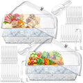 16" x 9" Chilled Serving Tray with lids, Clear,2 Set in Clear