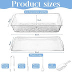 16" x 9" Chilled Serving Tray with lids, Clear,2 Set in Clear, alternate view 3