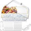 16" x 9" Chilled Serving Tray with lids, Gold-A,1 Set in Gold-a