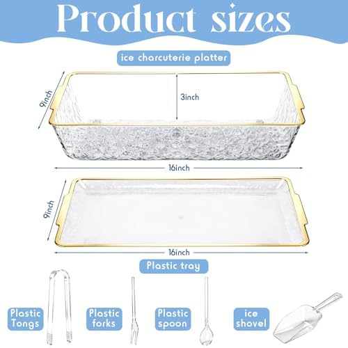 16" x 9" Chilled Serving Tray with lids, Gold-A,1 Set in Gold-a, alternate view 3