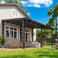 16’x10’ Gazebo with Aluminum Frame & Polycarbonate Panel, Black in Black