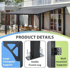 16’x10’ Gazebo with Aluminum Frame & Polycarbonate Panel, Black in Black, alternate view 5