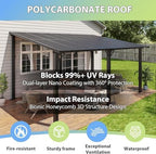 16’x10’ Gazebo with Aluminum Frame & Polycarbonate Panel, Black in Black, alternate view 6