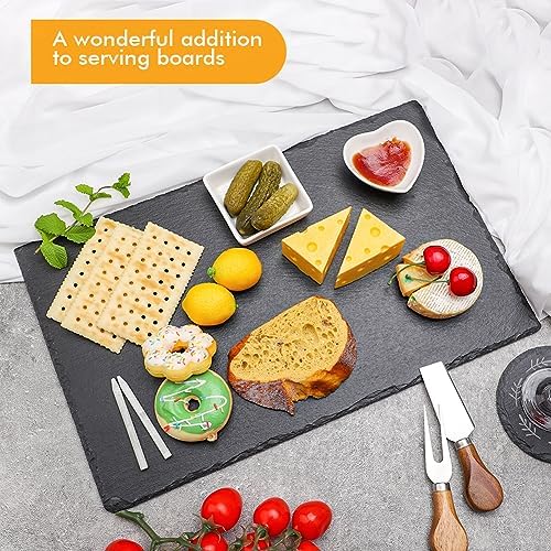 16 x10 in Slate Cheese Board Slate Board for Meat Cheese Appetizers, Serving Plate Tray Serving Stone Boards, alternate view