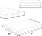 16"x12" Large Acrylic Serving Tray, Vanity Platter, Clear in 16" x 12" in Clear - Medium, alternate view 3