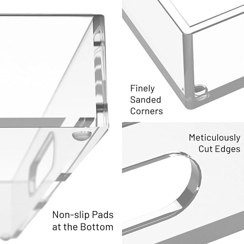16"x12" Large Acrylic Serving Tray, Vanity Platter, Clear in 16" x 12" in Clear - Medium, alternate view 4