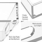 16"x12" Large Acrylic Serving Tray, Vanity Platter, Clear in 16" x 12" in Clear - Medium, alternate view 4
