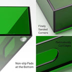 16"x12" Large Acrylic Serving Tray, Vanity Platter, Green in 16" x 12" in Green, alternate view 4