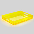 16"x12" Large Acrylic Serving Tray, Vanity Platter, Neon Yellow in Neon Yellow - Medium