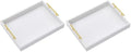 16"x12" Serving Trays with Handles, White Decorative Serving Tray, Ottoman Trays, Living Room, Bathroom, and