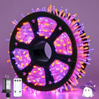 163 FT 500 LED Orange and Purple Halloween String Lights Indoor