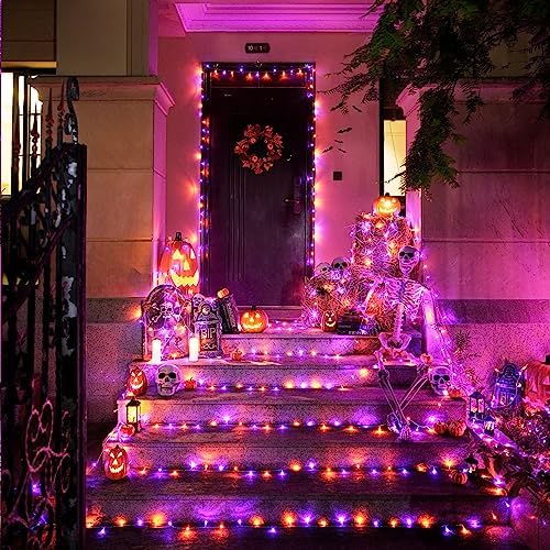 163 FT 500 LED Orange and Purple Halloween String Lights Indoor, alternate view 3