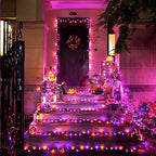 163 FT 500 LED Orange and Purple Halloween String Lights Indoor, alternate view 3