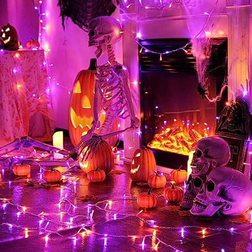163 FT 500 LED Orange and Purple Halloween String Lights Indoor, alternate view 5