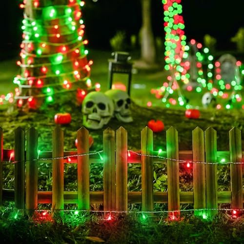 163ft Clear Wire 500 LED Red and Green Christmas Lights, alternate view 4