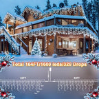 164FT 1600 LED Christmas Lights Outdoor Decorations Hanging Light, alternate view 2