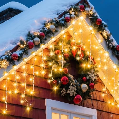 164ft 1600 LED Christmas Lights Outdoor with 320 Drops,8 Modes Curtain Fairy Lights Plug in Waterproof Timer, alternate view