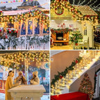 164ft 1600 LED Christmas Lights Outdoor with 320 Drops,8 Modes Curtain Fairy Lights Plug in Waterproof Timer, alternate view