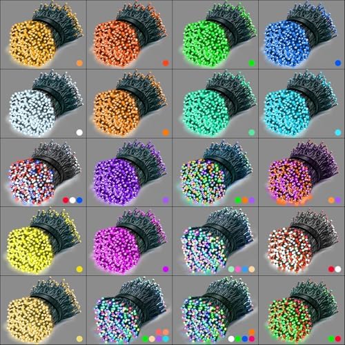 164FT Christmas Lights Outdoor, 35 Colors Changing 500 LED Halloween String Lights Green Wire Remote Timer, alternate view 3