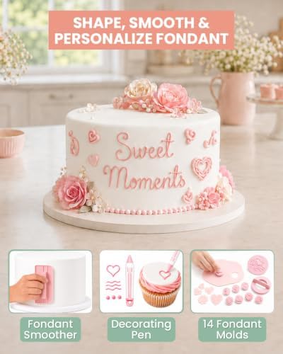 165PCs Cake Decorating Kit with Video Course for Beginners & Pros in Light Pink, alternate view 5