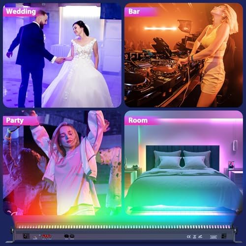 168W LED Wall Washer Light, 336 LEDs RGBW Stage Wash Lights Bar, 40" Aluminium Light Bar Support DMX Control, alternate view