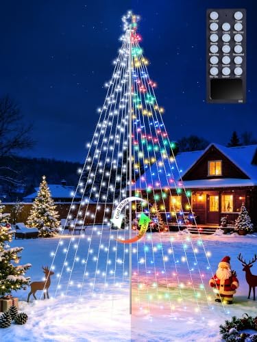 16Ft Color Changing Christmas Tree Light, White to Multicolor