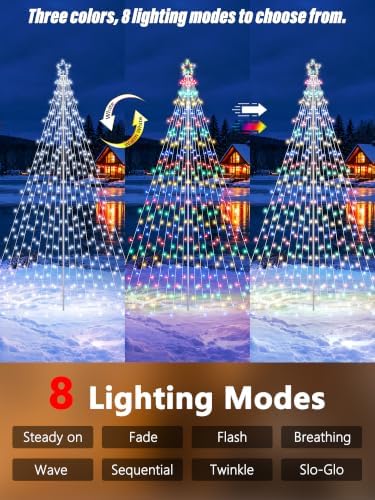 16Ft Color Changing Christmas Tree Light, White to Multicolor, alternate view 2