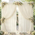 16ftx10ft Wrinkle Free Beige Backdrop Curtain - 10 Feet Photography Backdrop Drapes, Silky Polyester Back Drop
