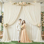 16ftx10ft Wrinkle Free Beige Backdrop Curtain - 10 Feet Photography Backdrop Drapes, Silky Polyester Back Drop, alternate