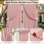 16ftx10ft Wrinkle Free Dusty Rose Backdrop Curtain - 10 Feet Photography Backdrop Drapes, Silky Polyester Back, alternate