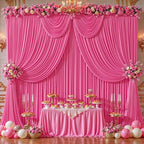 16ftx10ft Wrinkle Free Hot Pink Backdrop Curtain - 10 Feet Photography Backdrop Drapes, Silky Polyester Back, alternate view