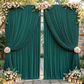 16ftx10ft Wrinkle Free Hunter Green Backdrop Curtain - 10 Feet Photography Backdrop Drapes, Silky Polyester Back